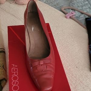 Aerosoles red kitten heels